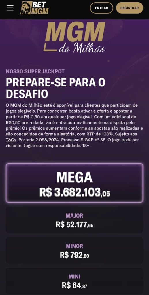 Promoção BetMGM do Milhão