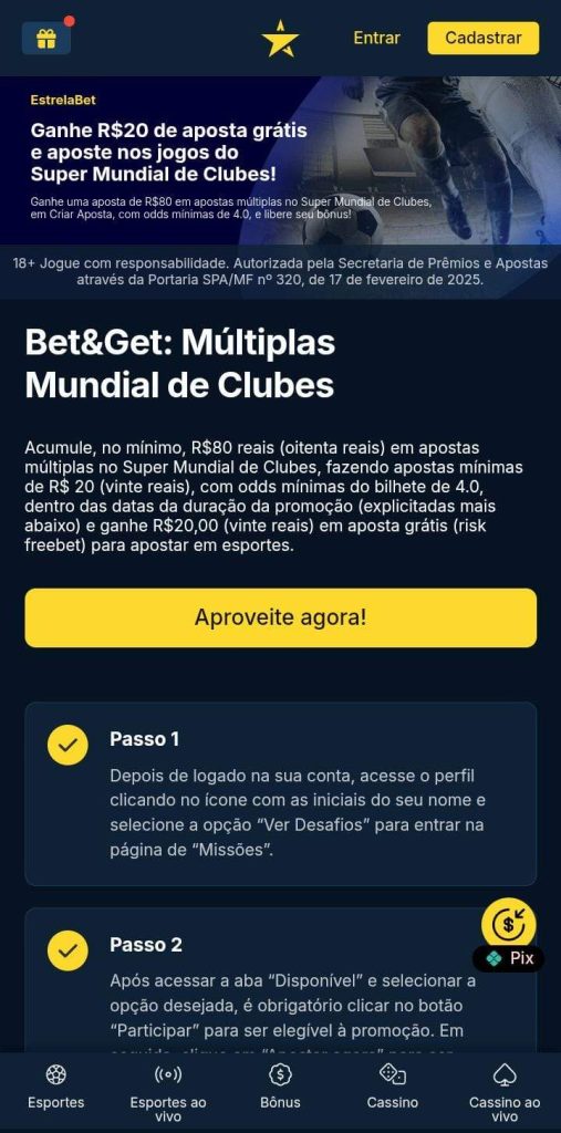 Oferta de aposta grátis do mundial da EstrelaBet