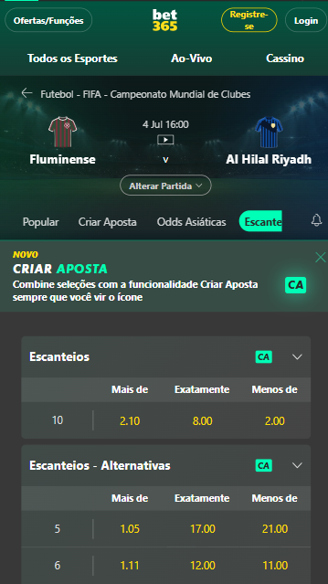 Aposta Aumentada na Bet365