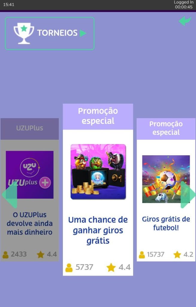 Página de promoções da PlayUZU