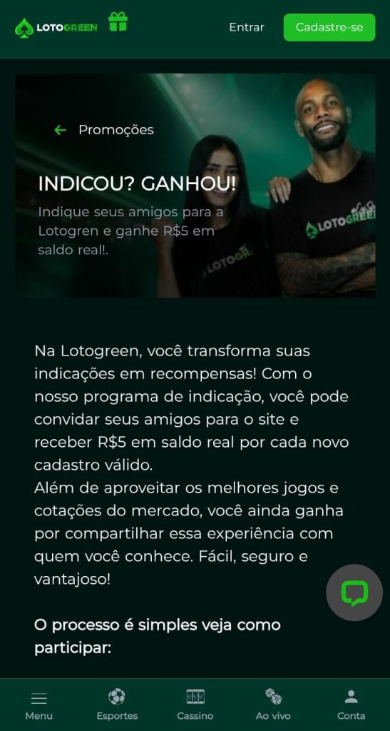 Programa de indicação da Lotogreen