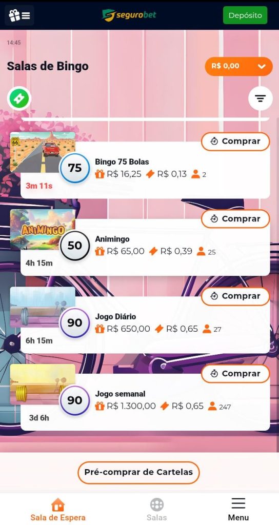 Salas de bingo da Segurobet