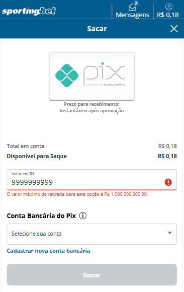 sportingbet paga na hora