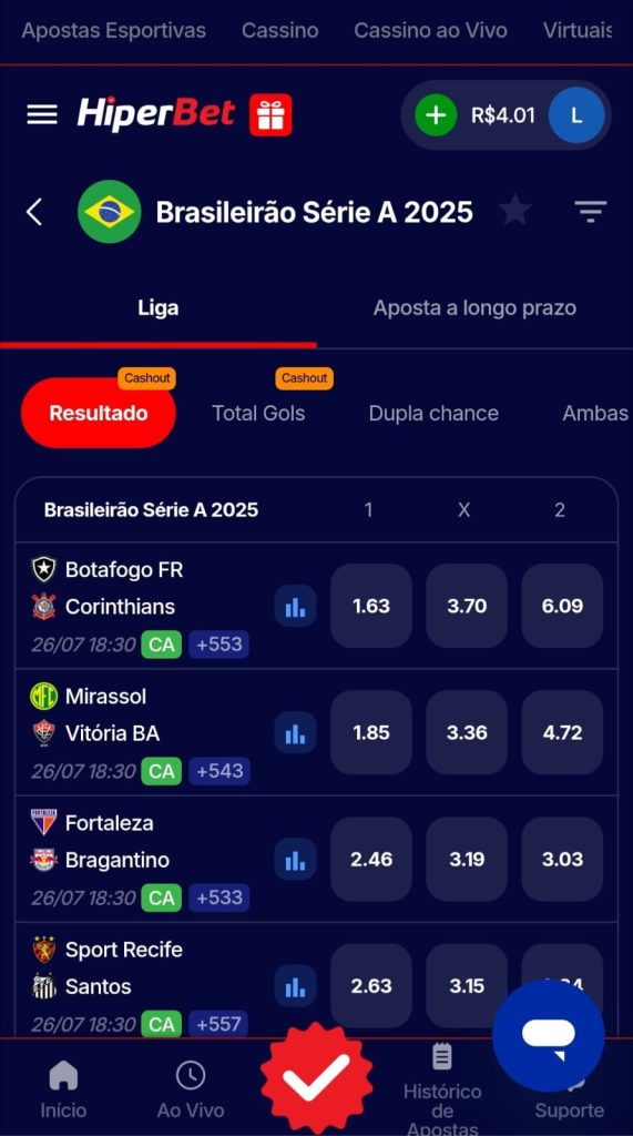 Apostas em futebol na Hiperbet app