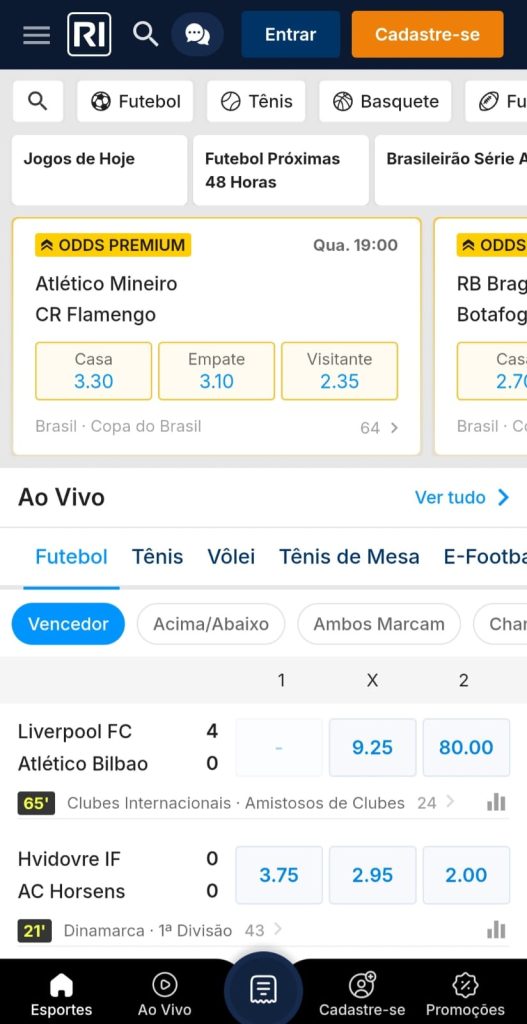 Captura de tela Rivalo Odds Premium