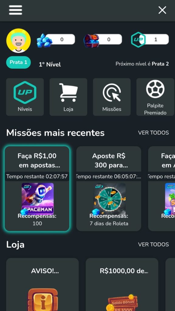 Captura de tela ofertas Upbet