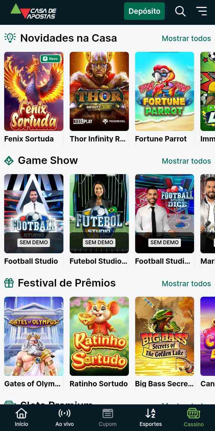 Casa de Apostas melhores slots
