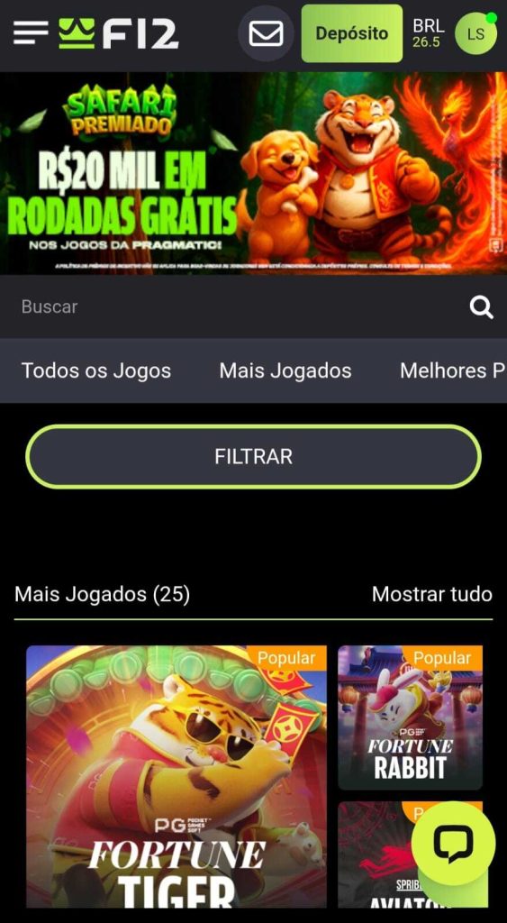 Captura de tela F12.bet