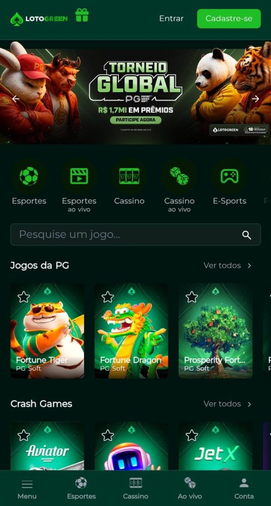 Página de cassino da Lotogreen