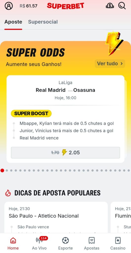 Captura de tela Superbet