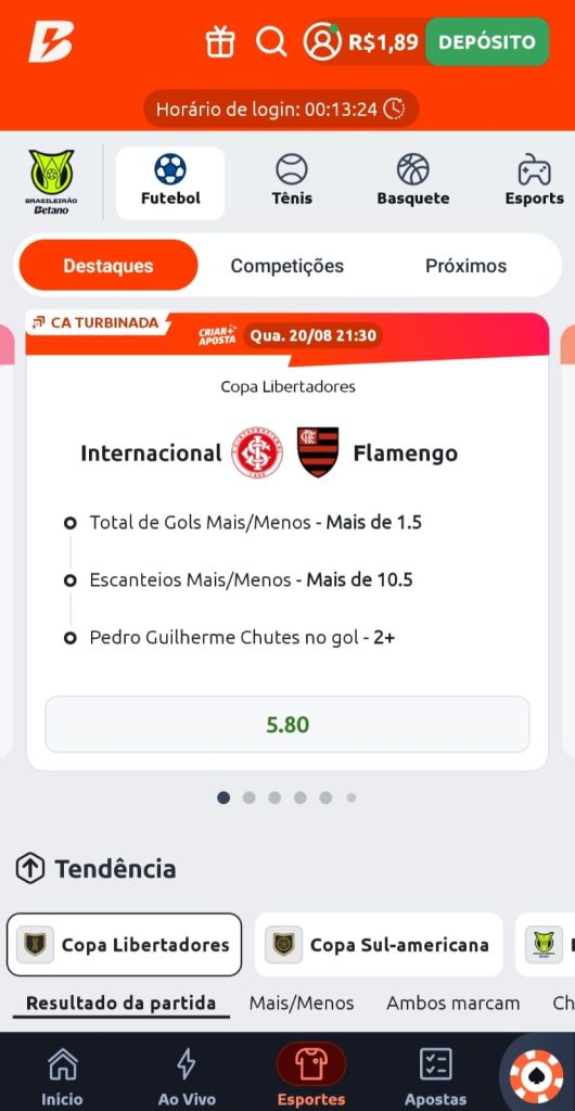 Captura de tela Betano app super odds