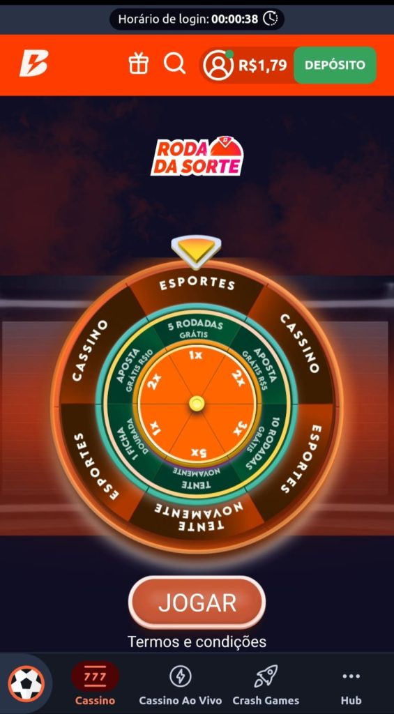 Captura de tela Roda da Sorte Betano
