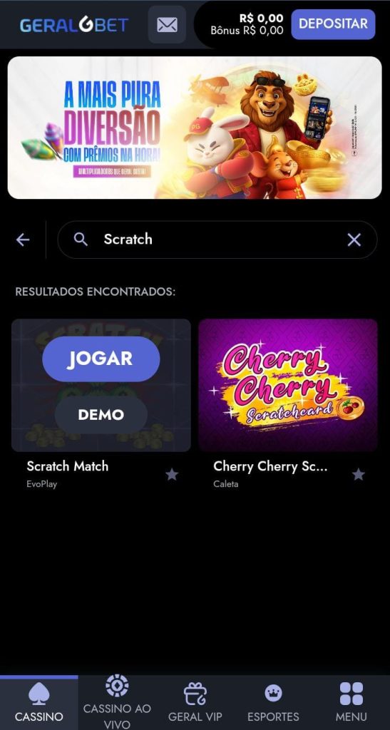 Jogos de raspadinha da Geralbet