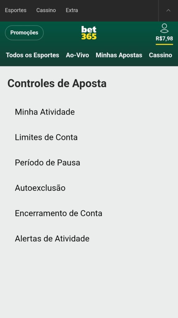 Captura de tela bet365 Jogo Responsável