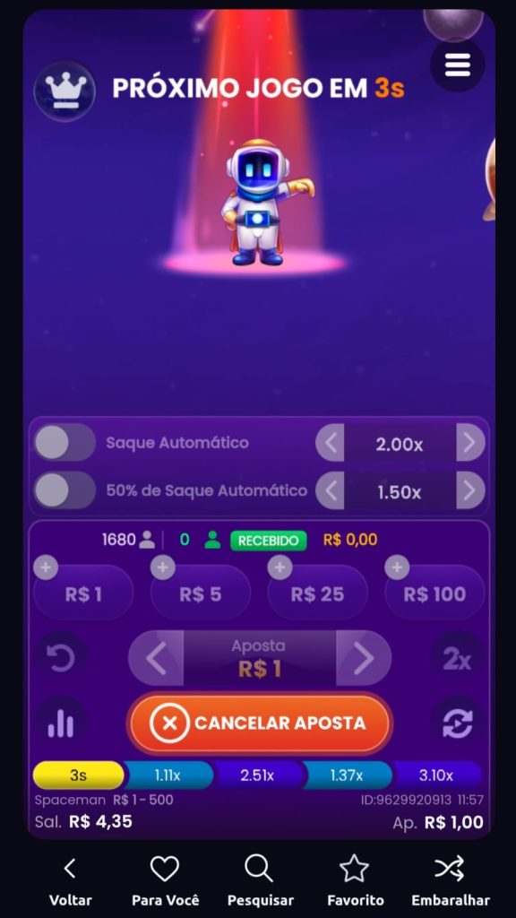 Captura de tela crash Spaceman