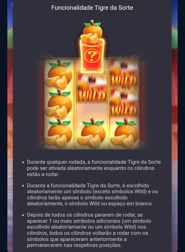 Captura de tela da Funcionalidade tigre da sorte