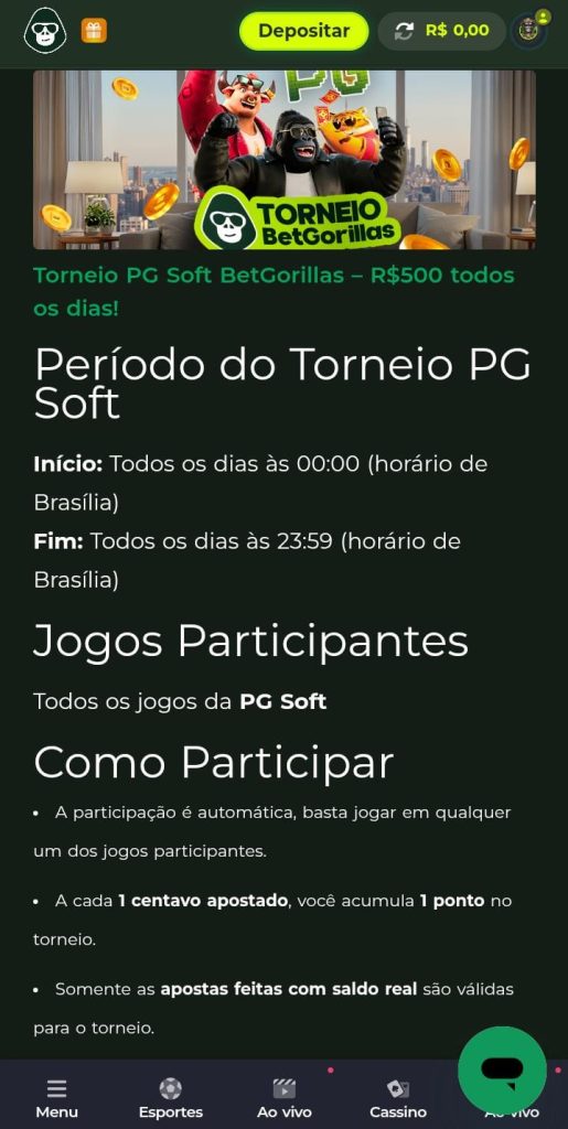Torneio PG Soft BetGorillas