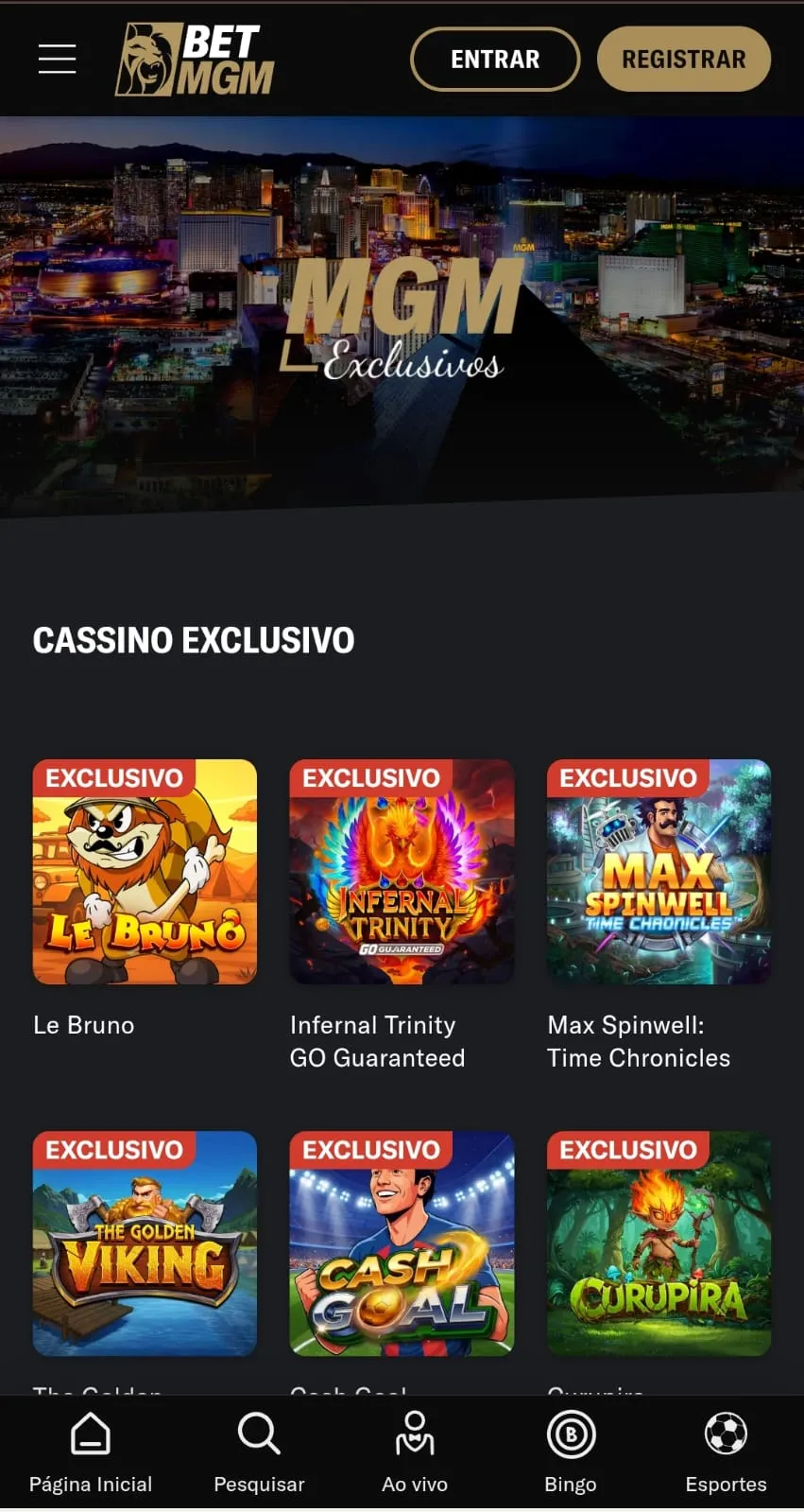 Jogos exclusivos da Betmgm