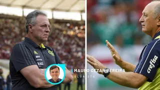 Palmeiras de Felipão é retrato do jogo que impera no Brasil. No Fla, Abel tenta imitá-lo, mas não é capaz
