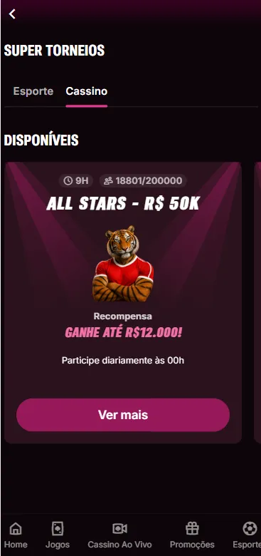 Super Torneio All Star na Superbet com até R$12.000 em recompensas