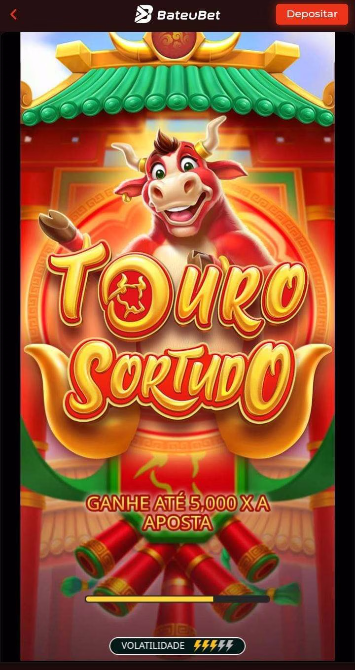 Carregamento do Touro Sortudo na BateuBet, com touro em destaque e mensagem "Ganhe até 5.000x a aposta"
