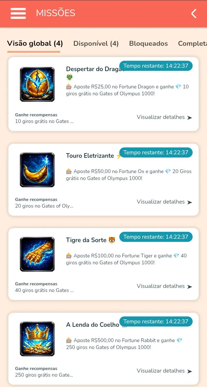 Missões com rodadas grátis na Energiabet, incluindo 10 giros no Gates of Olympus 1000 para quem apostar R$ 25 no Fortune Dragon