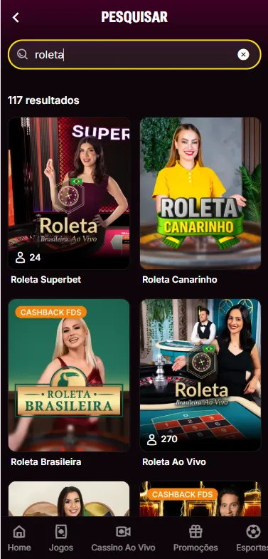 Superbet com 177 resultados para jogos de roleta