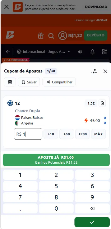  Cupom de aposta chance dupla na Betano