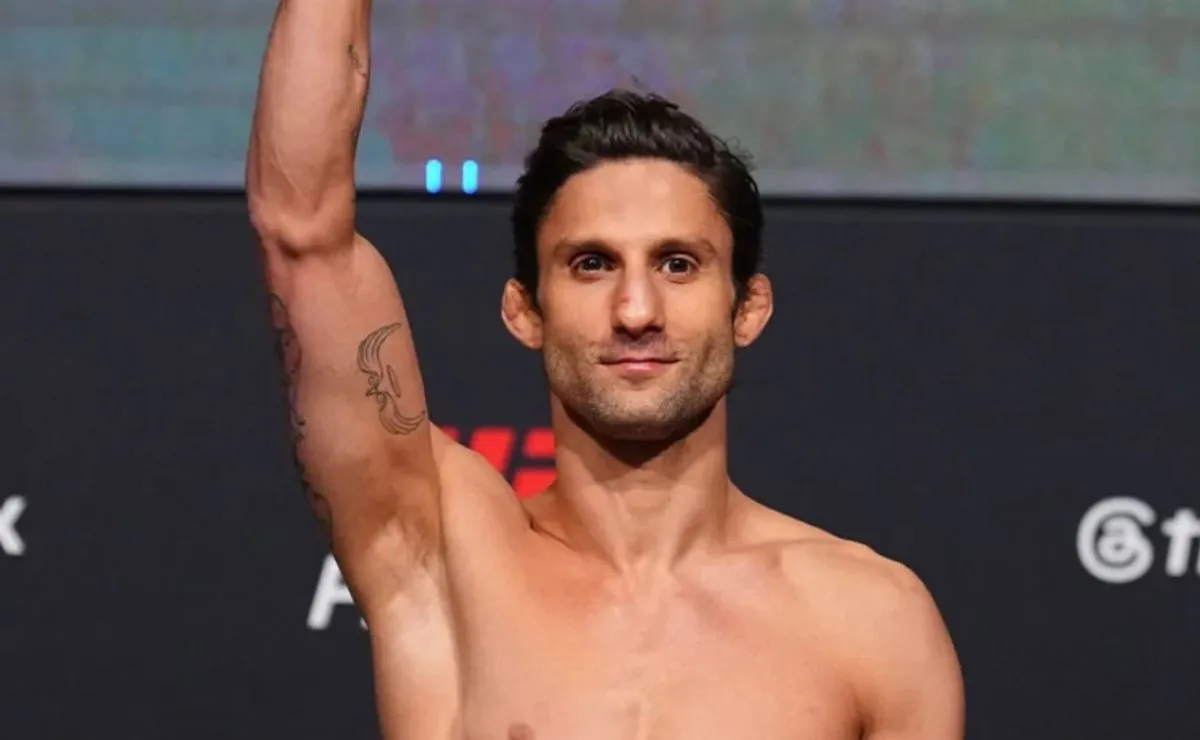 Allan "Puro Osso" Nascimento durante pesagem oficial do UFC antes de uma luta pelo peso-mosca