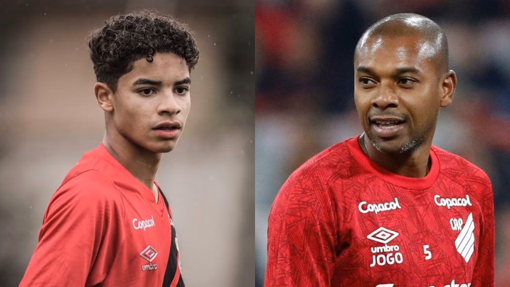 Davi Roza e o pai, Fernandinho, ex-Athletico