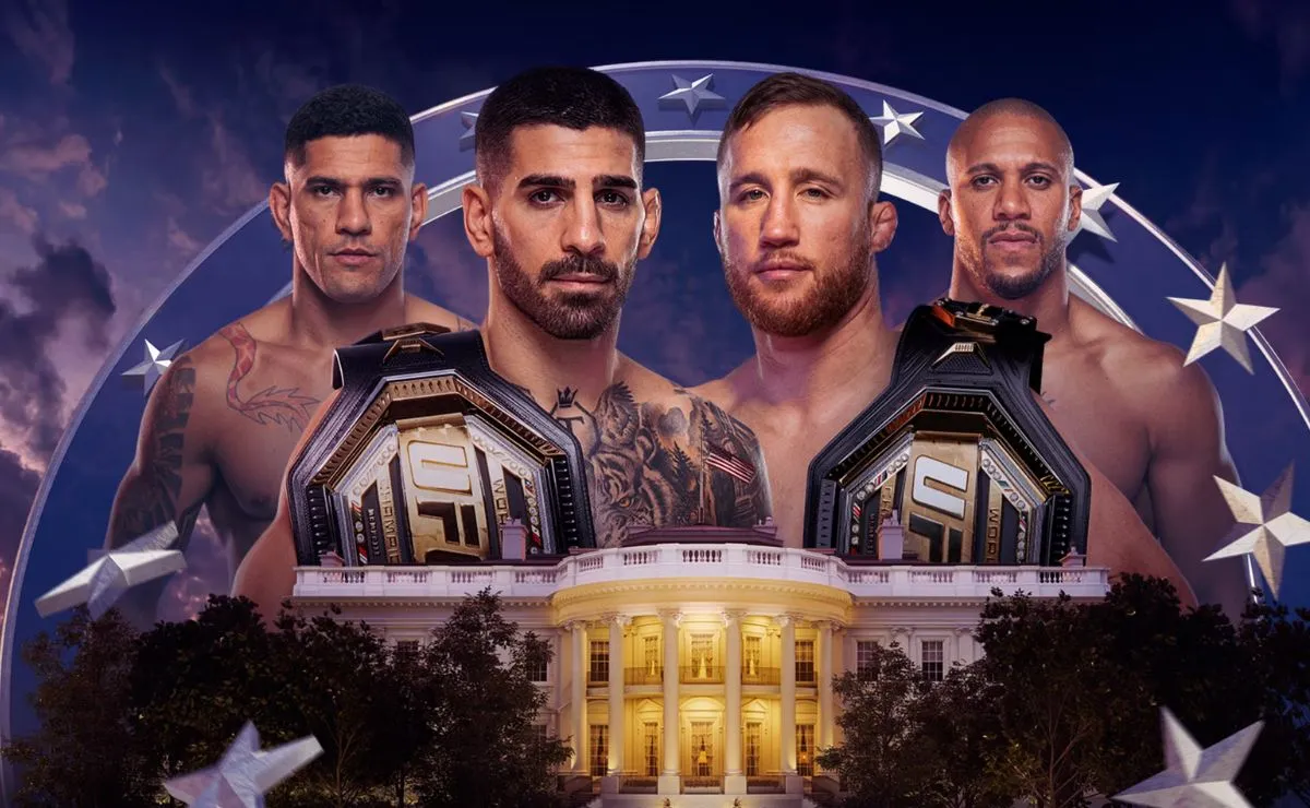 Montagem do UFC sobre a edição histórica na Casa Branca.