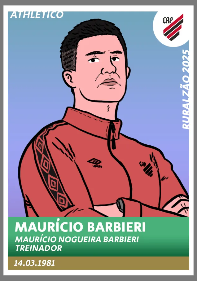 Guia Paranaense 2025 - figurinha Maurício Barbieri Athletico