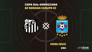 Santos x Blooming: Escalações prováveis, como assistir, data e horário