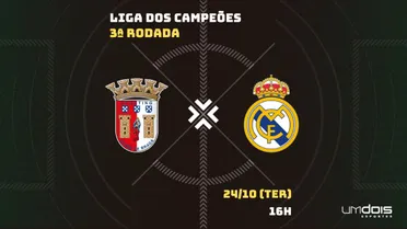 Braga x Real Madrid: Escalações prováveis, como assistir, data e horário
