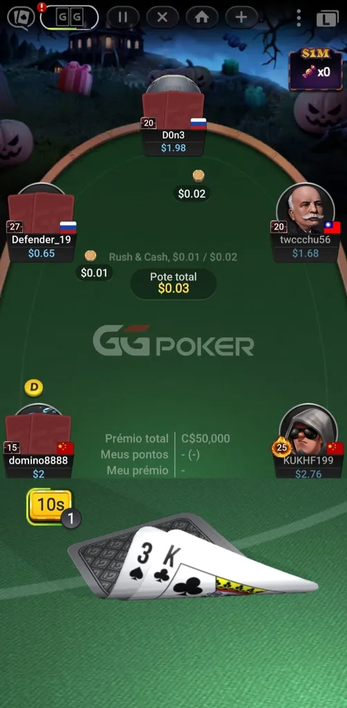 mesa de poker online texas hold'em na GGPoker