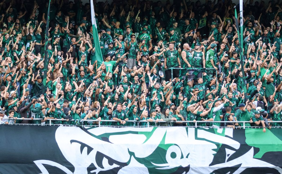 Torcida do Coritiba apoia o time nas arquibancadas do Couto Pereira durante jogo do Brasileirão