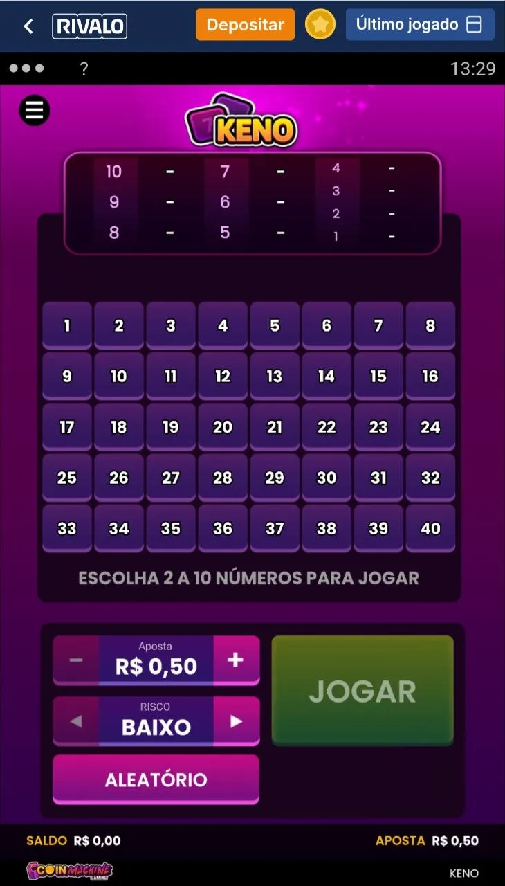 Jogo Keno the Originals na Rivalo com aposta a partir de R$0,50 e risco baixo

