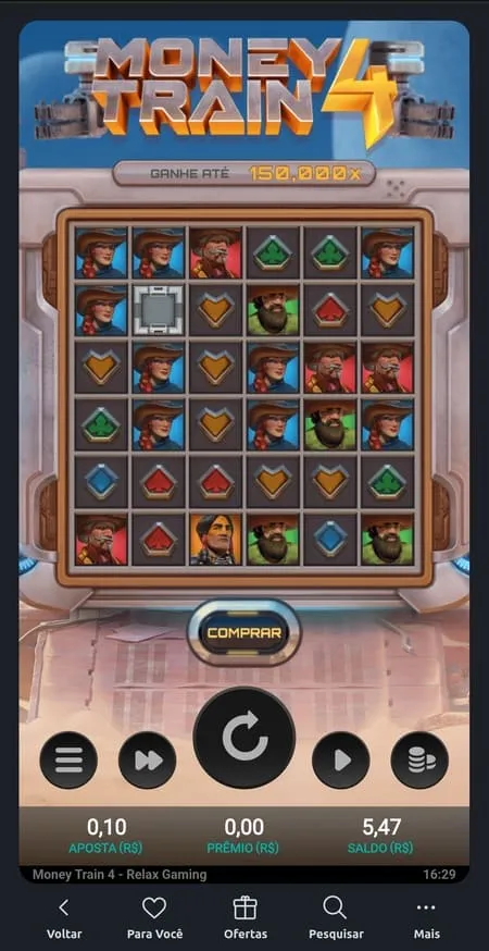 Tela inicial do Money Train 4