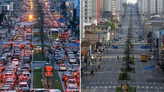 Efeito “estreia do Brasil” na Av. Visconde de Guarapuava