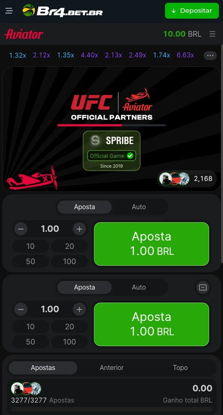 Tela inicial BR4Bet Aviator