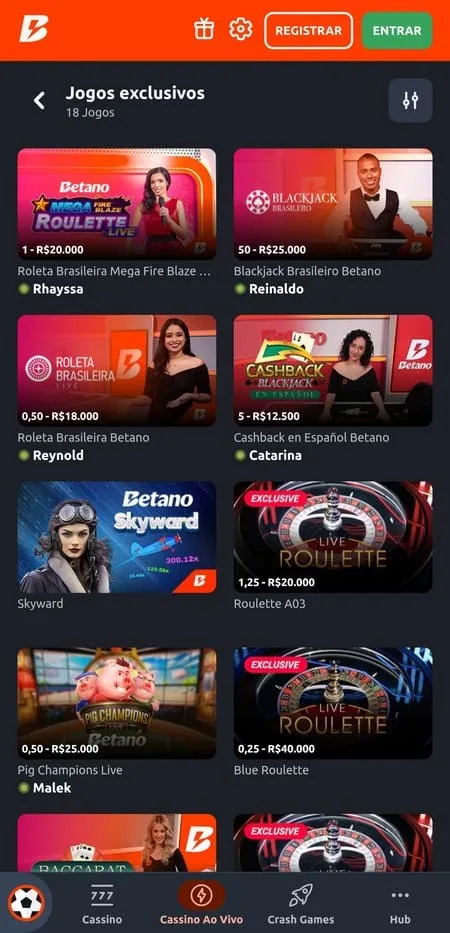 Roleta Brasileira na Betano