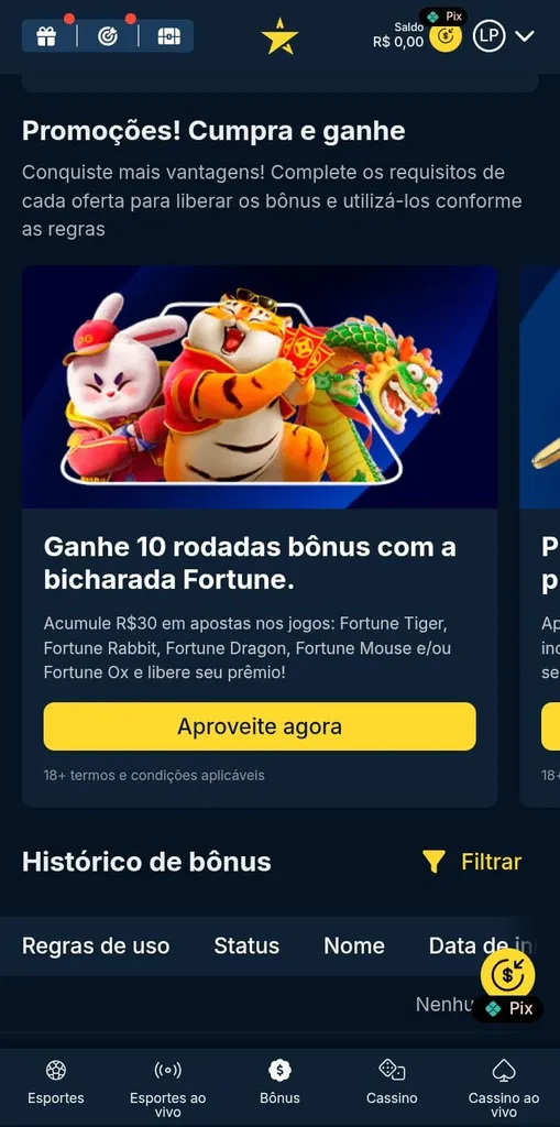 Banner da oferta Ganhe 10 rodadas bônus com a bicharada Fortune da Estrelabet, com destaque os personagens dos jogos