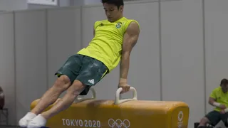 Seleção masculina de ginástica artística faz treino de pódio para Tóquio-2021