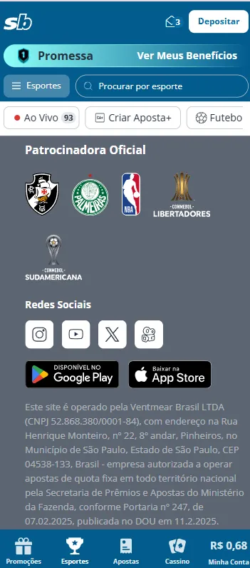 Sportingbet como patrocinadora oficial do Vasco, Palmeiras e Libertadores