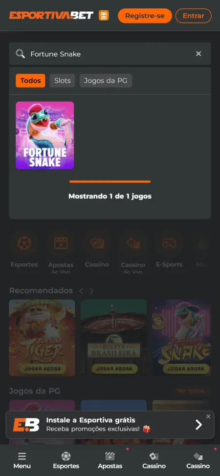 Ícone do jogo Fortune Snake na Esportivabet, com a cobra segurando um microfone em um fundo cinza
