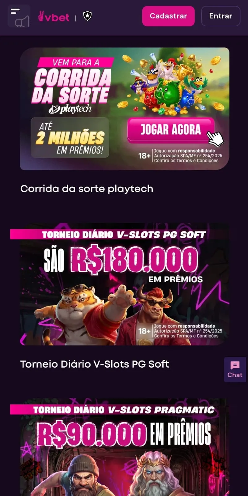 Personagens de jogos de cassino nos banners promocionais do Torneio de slots PG Soft, Playtech e Pragmatic Play.