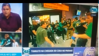 Briga no aeroporto do Coritiba vira ‘barrigada’ da Fox Sports; veja vídeo