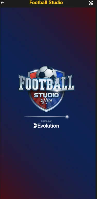 Página inicial do Football Studio Live da Evolution