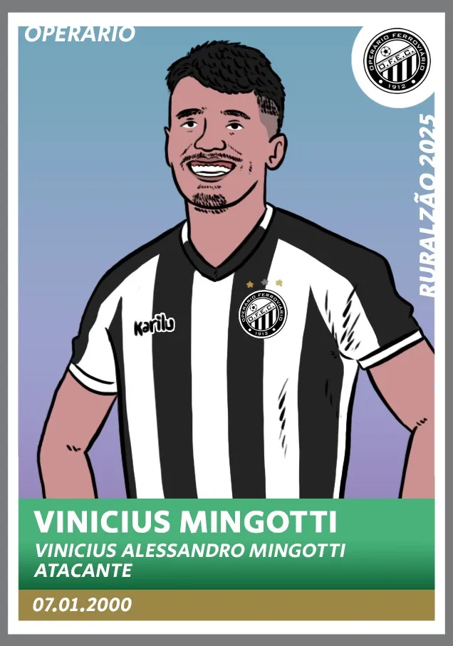 Guia Paranaense 2025 - figurinha Vinicius Mingotti Operário