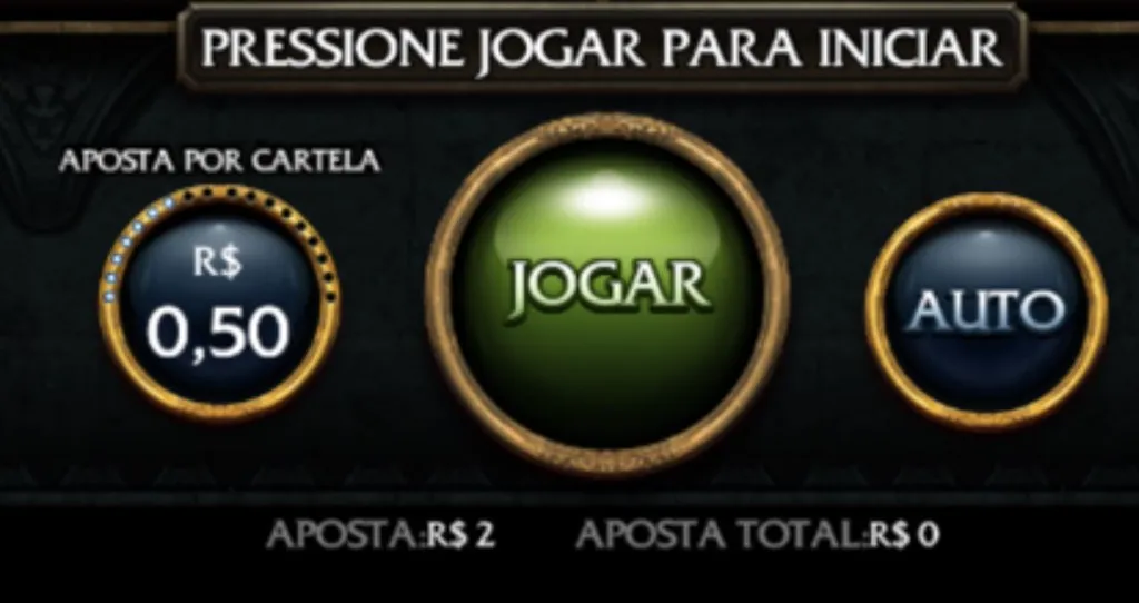 Botões para definir o valor da aposta, para modo automático e para jogar a rodada.